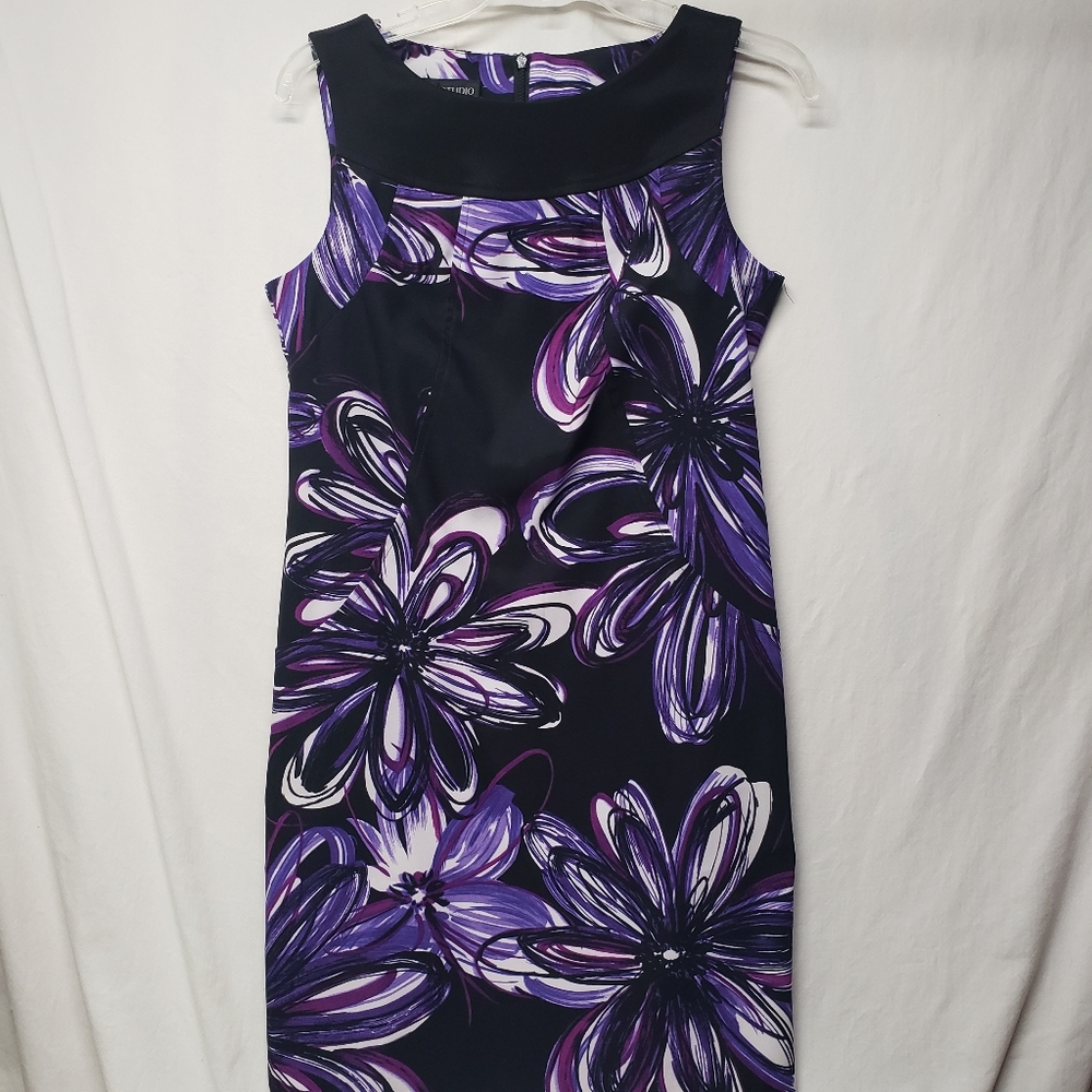 I.N. Studio 10 petite Purples/Black/White Sleeveless Dress